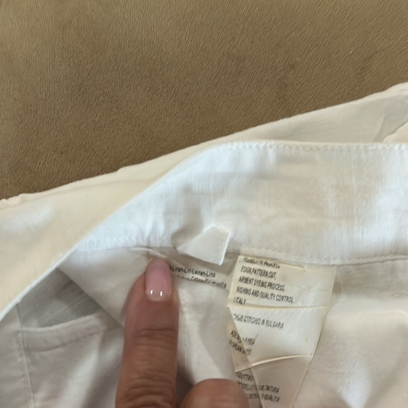 Unlined white linen tapered women’s pants Italy - Picture 6 of 13